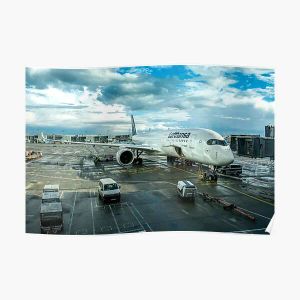 Calligraphie Lufthansa Airbus A350 Affiche Peinture Décoration Imprimer Maison Moderne Photo Chambre Décor Mur Art Vintage Mural Drôle No Frame