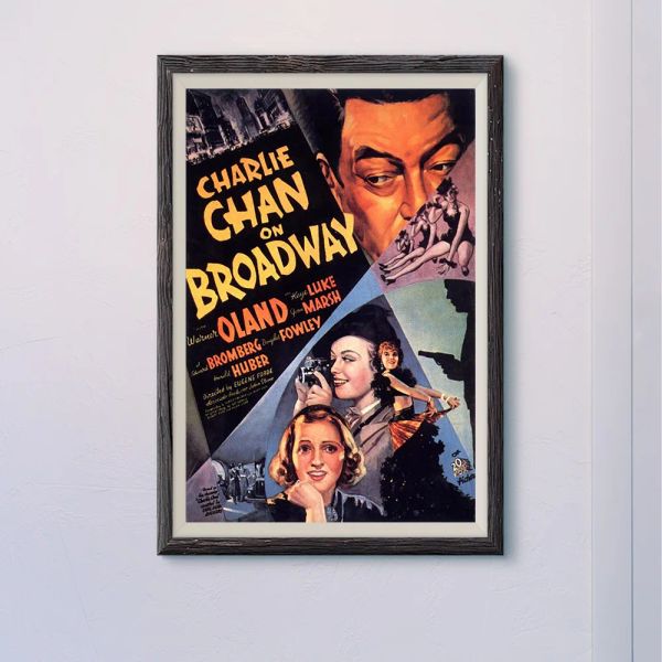 Caligrafía N050 CHARLIE CHAN EN BROADWAY Vintage película clásica pared tela de seda HD póster arte decoración del hogar regalo