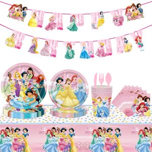 Kalligrafie Nieuwe Prinses Baby Douche Partij Taart Decoratie Verjaardagsfeestje Decor Meisje Party Cup Plaat Wegwerp Servies Levert