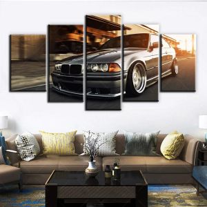 Kalligrafie Geen Ingelijst Canvas 5 Panel E36 Sportwagen Modulaire HD Decoratieve Muur Posters Foto's Slaapkamer Home Decor Schilderijen