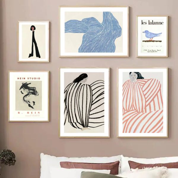 Calligraphie Affiches et imprimés Nordic Lignes abstraites Courbe Les Lalanne Bird Wall Art Canvas Painting Gallery Decor Pictures for Living Room