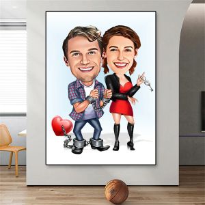 Calligraphie Personnalise Motorcycle Couple Affiche Cartonnier Portrait Design mari et femme Impressions personnalisées Saint Valentin Meilleur cadeau DÉCOR HOME