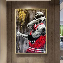 Kalligrafie Posters en Prints Grote Speler Idool Canvas Schilderij Basketbal Ster Cuadros Woonkamer Art Deco Muur Foto