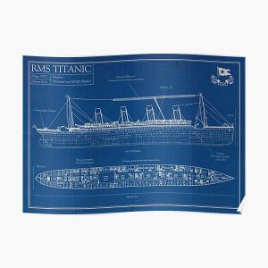 Kalligrafie Rms Titanic Blauwdruk Poster Modern Decor Print Wanddecoratie Muurschildering Home Funny Art Foto Schilderij Vintage Kamer Geen Frame