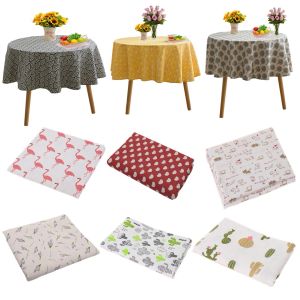 Calligraphie ronde 150 cm lin coton imprimé nappe florale maison table à manger couverture thé nappe superposition noël mariage décors