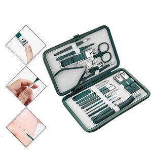 Eelt Scheerapparaten Manicure Set Professionele Nagelknipper Kit Pedicure Care Tools Roestvrij Staal Vrouwen Grooming 18 Stuks voor Reizen of Thuis 230619