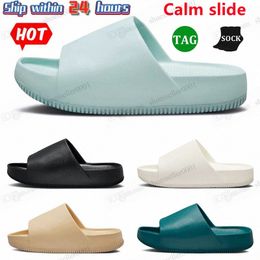 Calm slide Designer sandalen slippers voor mannen vrouwen dia's Black Sail Geode Teal Jade Ice Sesame dames heren sandaal slipper 36-45 T2oP#