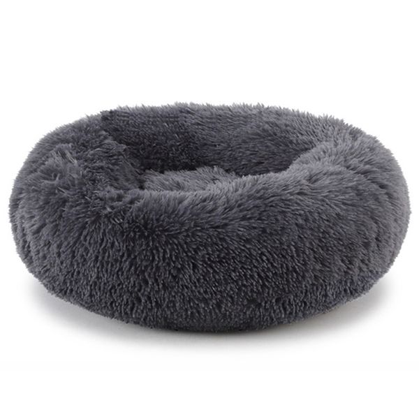 Apaisant Fluffy Dog Bed Round Pet Lounger Coussin pour petit moyen grand s Cat Winter Kennel Puppy Mat LJ200918