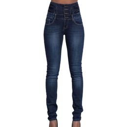 Dames jeans Calofe 2021 Hoge kwaliteit Vrouw Denim Potlood Broek Stretch Taille Skinny Weatherer Street Pantalones