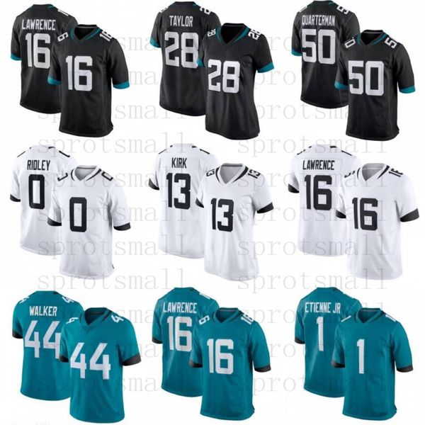 Maillot de football personnalisé Calvin Ridley Trevor Lawrence pour jeunes Travon Walker Kirk Travis Etienne Jr Devin Lloyd Josh Allen Evan Engram Anton Harrison Andrew Wingard