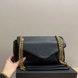 Calypso Schapenvacht Handtas Keten Cloud Crossbody Tas Echt leer Mode Letters Gouden Hardware Envelop Flap Schoudertassen