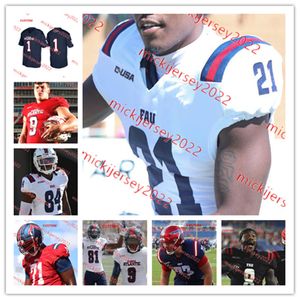 Cam Fancher Florida Atlantic Owls voetbalshirt Harrison Bryant Custom Devin Singletary 9 Trey Hendrickson 17 Greg Joseph Alfred Morris FAU Owls Jerseys