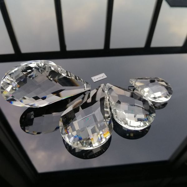 CAMAL 1PCS 38/50/60/76 mm K9 Crystal Glass Gourd Prisms Pendants Suncatcher Lampe Light Light Chandelier Ornement suspendu