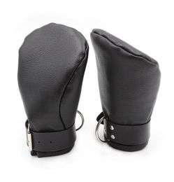 camaTech Mitaines rembourrées en cuir PU Mitaines pour chiots doux Bondage à la main BDSM Chien Palm Fist Gants Retenue Adulte Jeu Pour Couple Y1912072577154