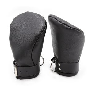 Camatech PU Cuero acolchado Mittens Soft Puppy Mitts Mano Puños Bondage BDSM Dog Palm Public Guantes Restricción ADULD juego para pareja Y201118