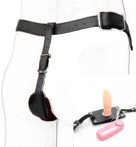 CamaTech PU Lederen Vibrerende Butt Plug Harnas Mannelijke Riem Apparaat met Vibrator Anale Plug Thong Slipje voor Mannen Seksspeeltjes Y2004217099124