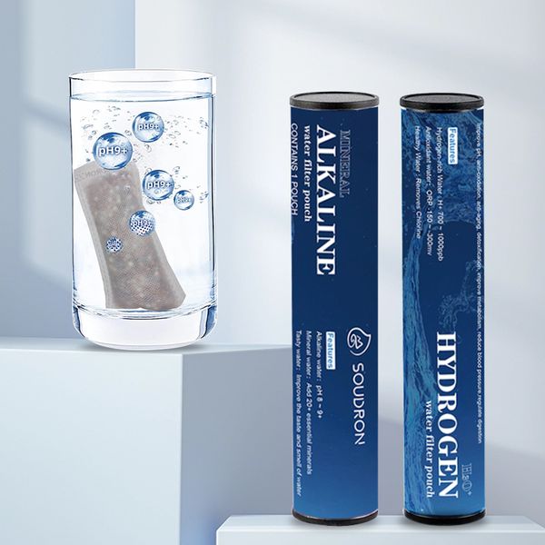 CAMAZ – pochette Portable pour eau à hydrogène, filtre de voyage et de randonnée, pH 9 +, pour boisson minérale, poche de filtre à eau alcaline