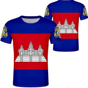 CAMBODGE homme bricolage gratuit sur mesure nom numéro khm pays t-shirt drapeau de la nation kh khmer royaume cambodgien imprimer p o vêtements 220616