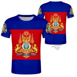 Cambodja t -shirt Diy gratis op maat gemaakte naam nummer KHM land t shirt nation vlag kh khmer cambodian koninkrijk print p o kleding 220616