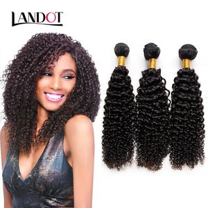 Cheveux cambodgiens crépus bouclés vierges avec fermeture 7A Grade non transformés tissage de cheveux humains 3 faisceaux et 1 pièces fermetures en dentelle supérieure trame noire naturelle