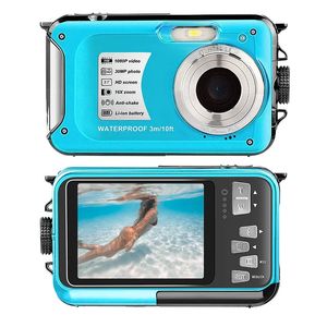 Caméscopes 10 pieds caméra étanche po 30 mégapixels vidéo 1080P double écran affichage selfie sous-marin pour la plongée en apnée 231006