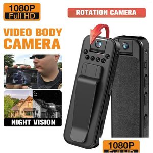 Videocámaras Cámara de video giratoria de 180 ° con visión nocturna Videocámara montada en el cuerpo HD 1080P para registros diarios Uso doméstico Entrega directa Dhczk