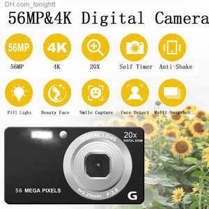 Caméscopes 2,7 pouces LCD Vlogging Camera 4K 56MP 56 millions de pixels Anti-Shake 20x Zoom numérique ordinaire pour la photographie et la vidéo Q230831