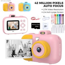 Camcorders High-Definition Digital Camera Instant Photo Children's Large Head Sticker 1000 MAH duurzaam voor fotografie Q230831