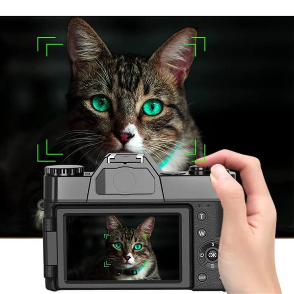 Caméscopes 2023 Appareil photo numérique grand angle 4K Vlog Caméscope pour webcam WIFI Macro Objectif 16X Zoom 48MP Selfie Recorder Flip Screen 231006