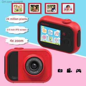 Camcorders 24MP Educatief Kinderen Fotocamera Full HD 1080P Mini Digitale 4x Zoom Kinderen Speelgoed voor Verjaardagscadeautjes Q230831