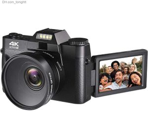 Videocámaras Cámara digital 4K 64MP para fotografía Videocámara Vlogging con zoom 16X YouTube con pantalla táctil WiFi Gran angular y lente macro Q230831