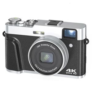 Caméscopes Appareil photo numérique 4K Mise au point automatique 48MP Vlogging et vidéo anti-secousse avec viseur Flash Dial 16X Zoom 231006