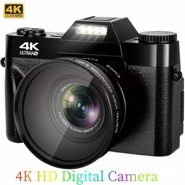 Caméscopes 4K Digital Po Camera WIFI Cam Caméscope professionnel grand angle 16X Zoom numérique 48MP Pographie 3 pouces Flip Screen Recorder 231006