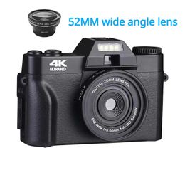 Caméscopes 4K HD appareil photo numérique caméscope Vlogging pour webcam WIFI grand angle 16X Zoom 48MP photographie 3 pouces écran rabattable gfydf 231101