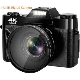 Videocámaras Cámara digital 4K HD Videocámara Vlogging para Youtube WIFI Webcam Gran angular 16X Zoom 48MP Pografía Pantalla abatible de 3 pulgadas 231018