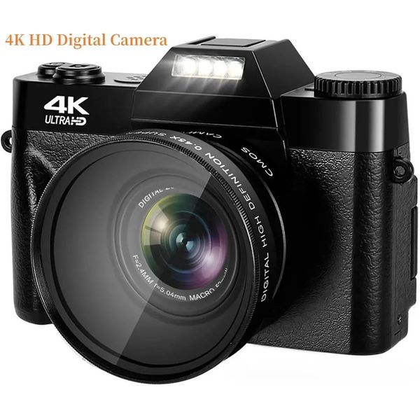 Caméscopes 4K HD appareil photo numérique caméscope Vlogging pour Youtube WIFI Webcam grand angle 16X Zoom 48MP photographie 3 pouces écran rabattable 231018