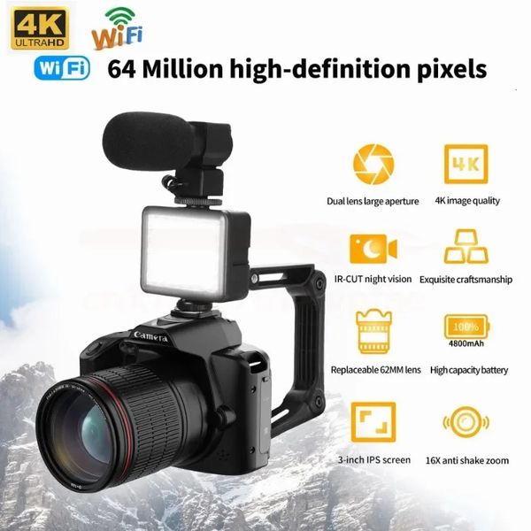 Camcorders 4K Professionele Camcorder 64 Miljoen Pixels Wifi DSLR Digitale Recorder Nachtzichtcamera 16X TimeLapse Webcam Stabilizer Cam 231025