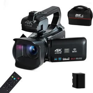 Videocámaras Cámara de video 4K Videocámara de 64MP para Youtube Transmisión en vivo Girar Pantalla táctil de 4.0 