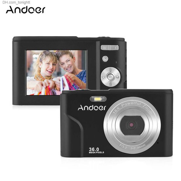 Caméscopes Andoer Appareil photo numérique 1080P Détection de visage Anti-secousse Batteries 2PCS intégrées Montage 1/4 avec dragonne Pochette de transport Q230831