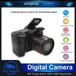 Camcorders Andoer Digitale Camera 16X Focus Zoom 1920X1080 SLR Ondersteund 32GB Kaart Draagbaar voor Reizen Foto's maken Q230831
