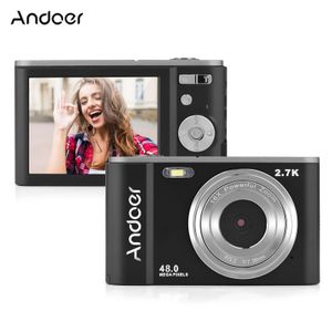 Camcorders Andoer digitale camera 48MP 27K met 32GB geheugenkaarten HD Antishake 16x zoom Autofocus 24 inch scherm 128GB uitgebreid 231006