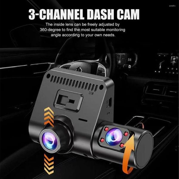 Vamcorders Dash Cam Banguíneo DashCam Cámara trasera de la parte trasera 3 Grabación de grabación de lente Grabación automática de grabación automática Accesorios automáticos
