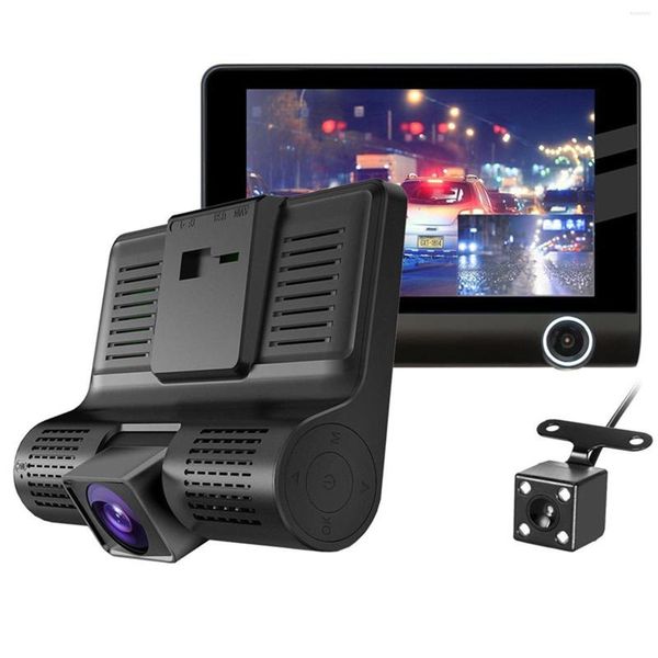 Caméscopes voiture DVR 3 caméras objectif 4.0 pouces caméra de tableau de bord double enregistreur vidéo de recul enregistreur automatique Dvrs Cam