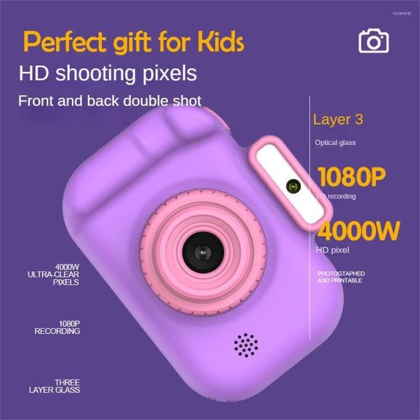 Videocámaras para niños Cámara Digital HD Pantalla 1080P Video Pography 40 Million Pixel Cartoon Cute Toy Selfie Kids Gifts