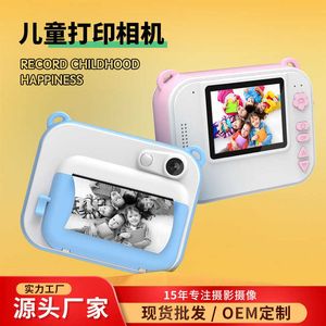 Camcorders Kinderen Instant Print Camera Met Thermisch Afdrukken Papier voor Kinderen 1080P Video Foto Kerst Speelgoed Q230831