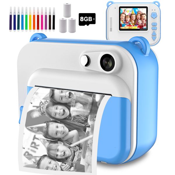 Caméscopes Appareil photo à impression instantanée pour enfants avec imprimante thermique Appareil photo numérique pour enfants Jouet pour fille Appareil photo pour enfant Vidéo Cadeau d'anniversaire pour garçon 230923