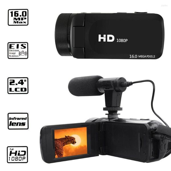Caméscopes Caméra vidéo numérique Caméscope professionnel HD 1080P avec microphone Pographie 16 millions de pixels R12