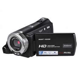 Camcorders Full HD Video Camera 16X Digital Zoom Andoer V12 1080p Portable Camcorder Night Vision Face Detection Videocamera Snelle levering 230505