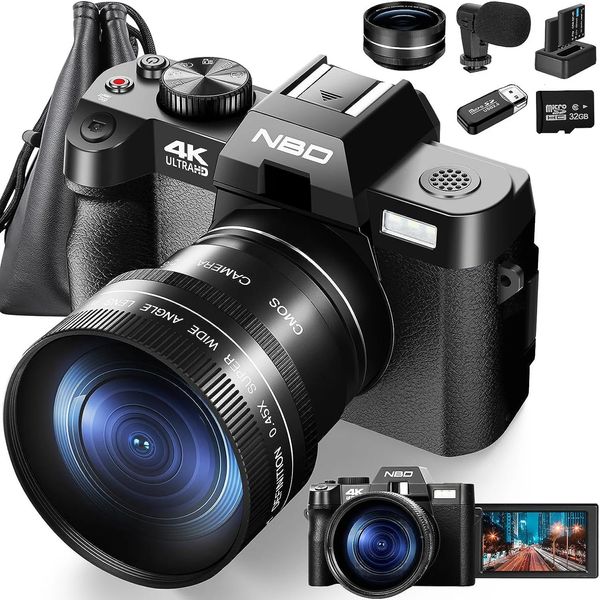 Caméscopes Appareil photo numérique GAnica pour la photographie et la vidéo 4K 48MP Vlogging avec écran rabattable à 180 ° Zoom 16X 231025