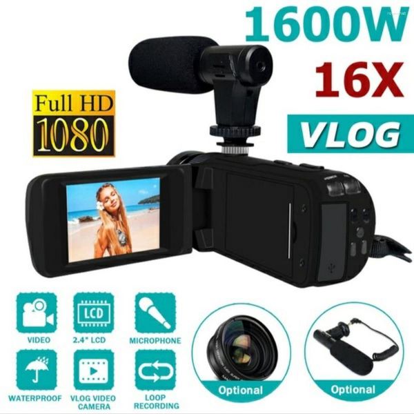 Caméscopes Caméscope numérique HD 1080P avec microphone Pographie 16 millions de pixels Vlog professionnel Cadeau portable DV